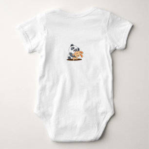 Süßes Baby-Panda-umarmt-Teddybär-Body Baby Strampler