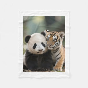 Süßes Baby-Panda und Tigerjunges Wildlife Baby-Dec Fleecedecke