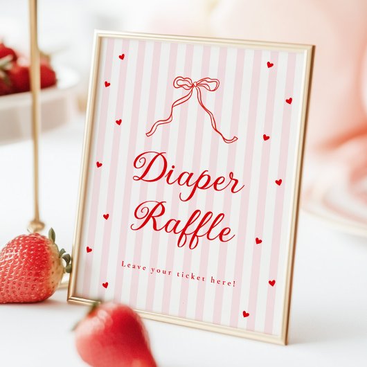 Süßes-Baby-Party-Windel-Raffle-Schild Poster