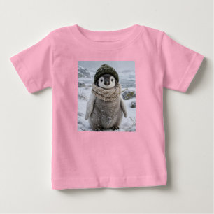 süßes Baby-Pinguin, Winter-Schal Baby T-shirt