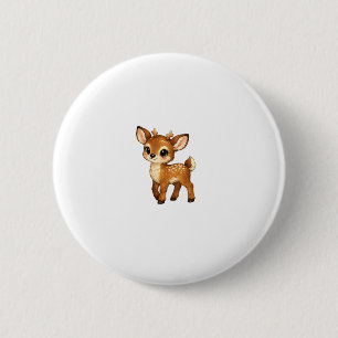 Süßes Baby-Rehkitz Comic Waldtier Hirsch Kinderzim Button