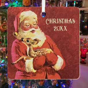 Süßes Baby-Rentier-Santa-Foto Namen hinzufügen Vin Ornament Aus Metall