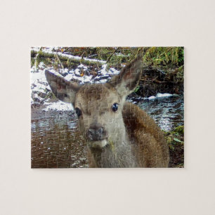 Süßes Baby Rotwild Reh Wald Wildnis Natur Puzzle
