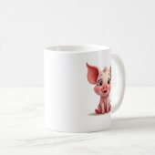 Süßes Baby Schwein Kaffeetasse (VorderseiteRechts)