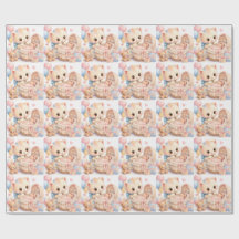 Süßes Baby Shower Geschenkpapier | Tumble Watercol