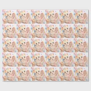 Süßes Baby Shower Geschenkpapier Tumble Watercol