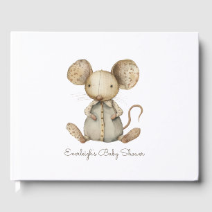 Süßes Baby-Shower-Waldmaus-Plüsch-Gästebuch Gästebuch