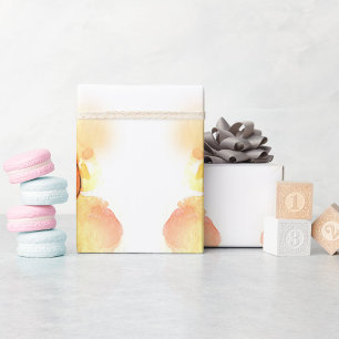 Süßes Baby & Spielzeug Orange Aquarell 1. Geburtst Geschenkpapier