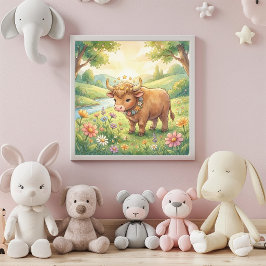 Süßes Baby-Stier-Sternzeichen-Wandkunst-Poster Poster