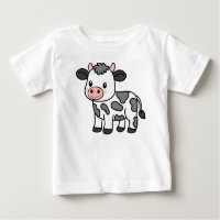 Süßes Baby-T-Shirt mit reizender Kuh-Illustration