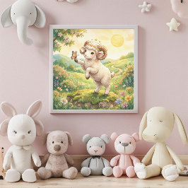 Süßes Baby-Widder-Sternzeichen-Wandkunst-Poster Poster