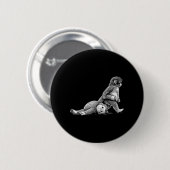 Süßes Babyäffchen umarmt Plüschpuppe Spielzeug Tie Button (Vorne & Hinten)