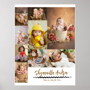 süßes Babyfoto - 9 Foto- und Textpersonalisierung Poster