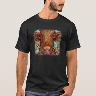 Süßes Babykalb Babykuh Western Rindshaut Tiere Fa T-Shirt
