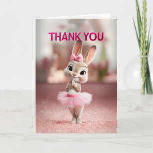 Süßes Babykaninchen im rosa Tutu Danke Karte