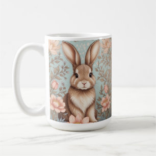 Süßes Babykaninchen Pastell-Blumen Kaffeetasse