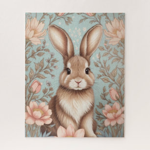 Süßes Babykaninchen Pastell Blumen Puzzle