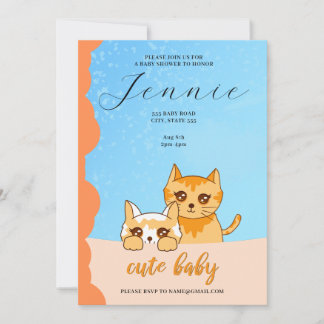 süßes Babykatze, Babyparty-Einladung Einladung