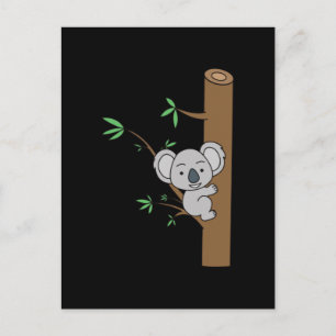 Süßes Babykoala, das auf einen Eukalyptusbaum klet Postkarte