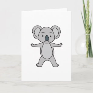 Süßes Babykoala mit einem Lächeln beim Stehen Karte