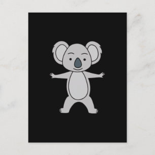 Süßes Babykoala mit einem Lächeln beim Stehen Postkarte