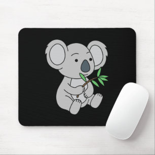 Süßes Babykoala mit Eukalyptusblättern Mousepad