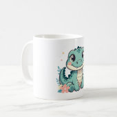 Süßes Babykrokodil mit Blumengarten Kaffeetasse (Vorderseite Links)