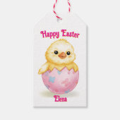 Süßes Babyküken Aquarell Ostern Geschenkanhänger (Vorderseite)