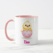 Süßes Babyküken Aquarell Ostern Personalisierter N Tasse (Links)