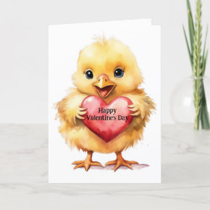 Süßes Babyküken zum Valentinstag Karte