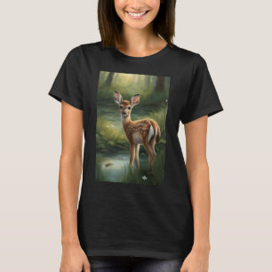 Süßes Babyreh im Wald Damen T-Shirt