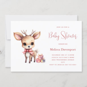 Süßes Babyreh mit Geschenken Baby Shower Einladung
