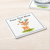 Süßes Babyreh mit Schmetterlingen-47568 Rechteckiger Pappuntersetzer (angewinkelt)