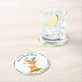 Süßes Babyreh mit Schmetterlingen-47568 Runder Pappuntersetzer (Vor Ort)