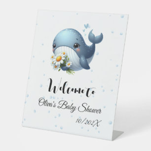 Süßes Babywal-Babyparty-Podiumsschild Sockelschild