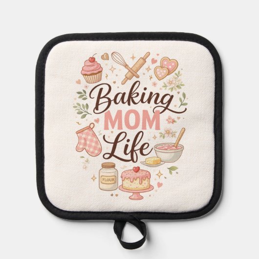 Süßes Backen Mutti Leben Topflappen (Vorderseite)