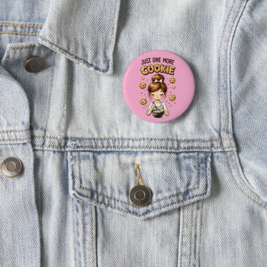 Süßes Bäckermädchen Noch ein Keks Button (Beispiel)