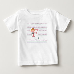 Süßes Ballerina-Buchstabe F Kleinkind Baby T-shirt