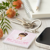 Süßes Ballerina-Geburtstags-Party personalisiert Schlüsselanhänger (Vorderseite rechts)