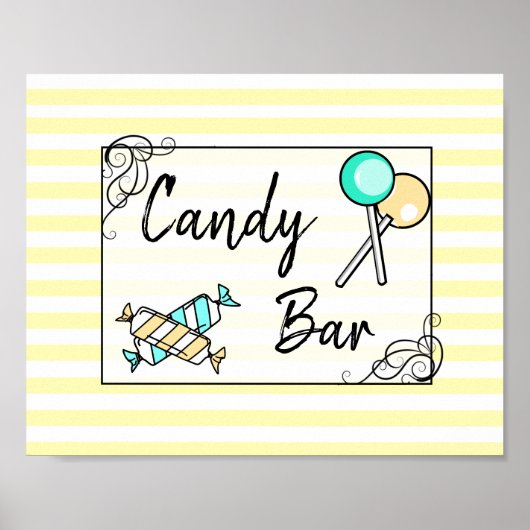 Süßes Bar Wedding oder Babydusche Schild Poster (Vorne)