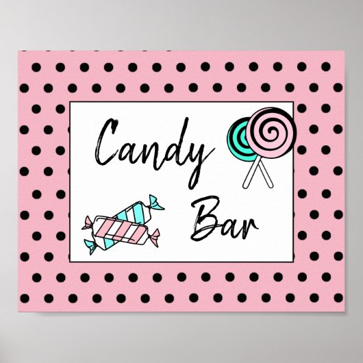 Süßes Bar Wedding oder Babydusche Schild Poster (Vorne)