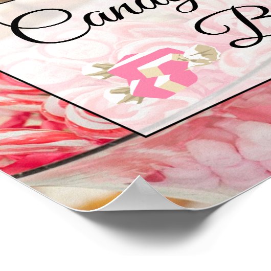 Süßes Bar Wedding oder Babydusche Schild Poster (Ecke)