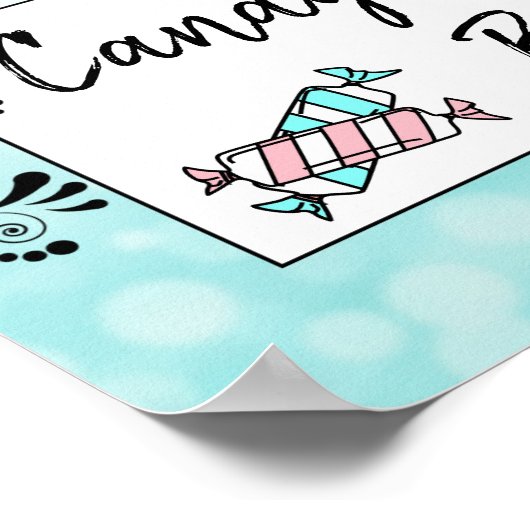 Süßes Bar Wedding oder Babydusche Schild Poster (Ecke)