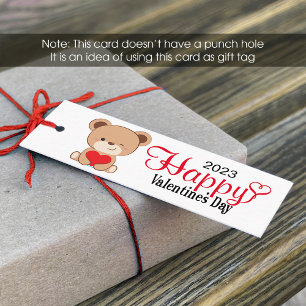 Süßes Bärchen Valentinstag-Geschenk-Anhänger (1x3  Mini Visitenkarte
