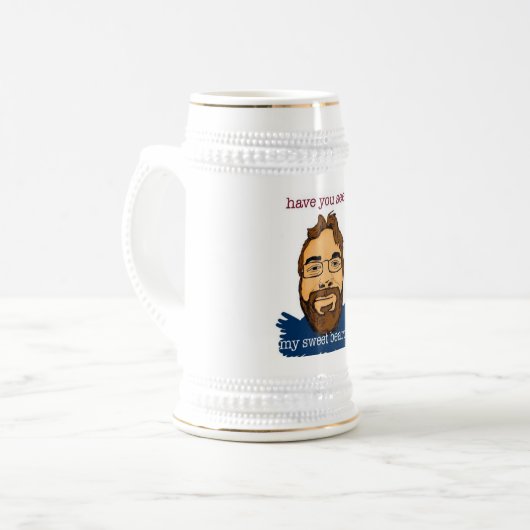 Süßes Bart ` Bierglas (Vorderseite Links)