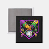 Süßes Baseball-Eis-Drip-Mardi Magnet (Vorderseite/Rückseite)