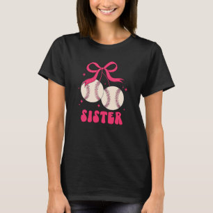 Süßes Baseball-Schwester-Design Softball-Spiel F T-Shirt