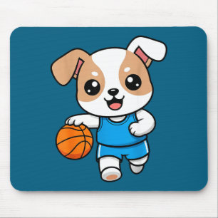 Süßes Basketball-Welpen-Cartoon-Sportdesign Mousepad