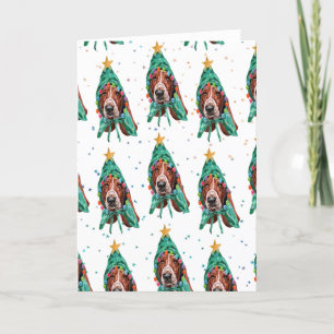 Süßes Basset Hound-Hundemuster Weihnachten