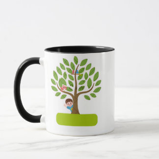 Süßes Baum-Motiv mit Kindern und Vögeln T-Shirt De Tasse